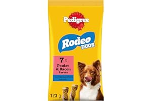Pedigree Rodeo Duos 7 torsades au Bacon et au Poulet friandises pour chien (Pack de 10)