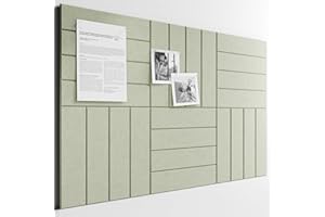 Bumusty Large Felt Bulletin Board 36"x24" Cork Board Alternative - 6 Pack with 40 Safe Removable Adhesive Tabs, Cork Boards for Walls for Home Office Classroom Pin Board-Sage