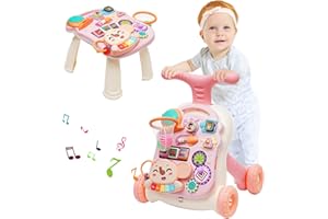 MAYCOLY Andador Bebés, 3 en 1 Caminador Bebe de juguetes Montessori, Ruedas con velocidad regulable, Tablero de Juego Extraíble, Juguetes Educativos de 6 Meses en Adelante