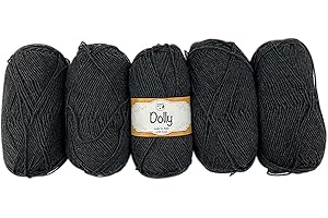 TRICOT CAFE' Tricot Cafè - Dolly Nuovo - Filato Pura Lana Merinos - Gomitolo per Ferri e Macchine da maglieria - Adatto per le mezze stagioni - Morbido e Soffice - Made in Italy – 5 pz/Antracite Melange 76