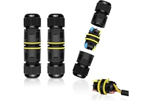 Junction Box Outdoor Waterproof Electrical Cable Connector,NineLeaf 3PK 3-PIN M20 Extension Electrical Cable Protector for Cable Diameter Ø5-12mm,for Outdoor Road Landscape Lights,External Cord Boxes