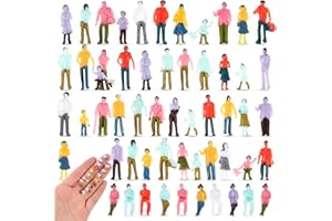 Namalu 50 Pcs Mini People Figurines 1: 150 Scale Architectural Painted Tiny Model Sitting and Standing Plastic People Assorted Poses Model Trains for Miniature Scenes