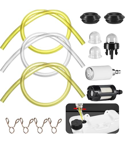 Kit Pompe D'Amorçage + Filtre à Essence + Joint - Compatible Stihl, Husqvarna (Débroussailleuse, Taille-haie) - Remplacement Pièce Détachée - 2