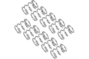 sourcing map 10Pcs Compression Spring, 304 Stainless Steel 7mm OD 0.8mm Wire 10mm Length Mechanical Spring for Shop Home Repair Project, Silver Tone