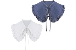 XEPST 2 sztuki damski sztuczny kołnierz, odpinany, półkoszule, bluzka, kołnierz, odpinany kołnierz, bluzka, top, fałszywy kołnierz, kołnierzyk, odpinane obroże dla kobiet, dziewcząt, dekoracyjne