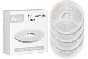 Filtre Puppy Kitty pour Fontaine à Chat, 4 Pièces de Rechange, Triple Filtration avec Charbon Actif et Résine