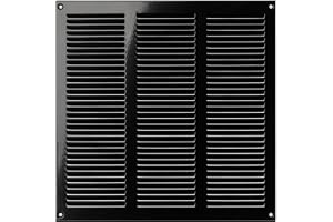 Steinberg14 ventilationsgaller 300 x 300 mm – svart metallventilationsgaller med insektsskydd – frånluftsgaller för vägg och