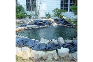 MJHETCY Espesor 0,2mm Forros para Estanques Revestimiento para Estanques de Peces Resistente HDPE Rotura de Membrana Lonas Impermeables de Estanques Adecuados de Peces Fuentes(Size:12x12M(39x39ft))