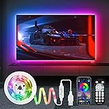 HUEMIHUI Dreamcolour Striscia LED TV Retroilluminazione 4 metri con distanza & APP Controllo, Bias Illuminazione per 55-70 po