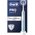 Oral-B Pro 1 Electric Toothbrushes Adults, Oral B Electric Toothbrush, With 3D Cleaning, 1 Toothbrush Head, Gum Pressure Control, 2 Pin UK Plug, Blue, Travel Electric Toothbrush