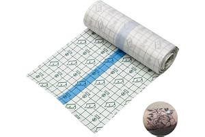 Aurum and Adorn Tattoo Aftercare Bandage 15cm x 2m, Second Skin Tattoo Cover Roll Bandages for Healing, Transparent Stretch Clear Adhesive Tattoos Wrap Film for Recovery & Waterproof Dressings Tape