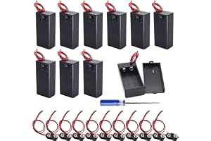 GTIWUNG 10 st 9 V förvaringslåda, batteri-/av-brytare med keps, set med 10 9 V batterikontakt kabel batterihållare Clip Snap