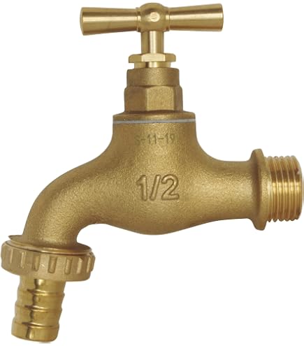 Robinet De Jardin Coloré Blanc En Laiton 1/2" X 3/4" Avec Porte-Caoutchouc Rapide - Extérieur Et Fontaine
