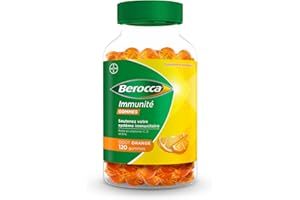 Berocca® Immunité gommes - Multivitamines Complément alimentaire - 8 vitamines et minéraux - Dont vitamine C, D et Zinc - Soutient l'immunité au quotidien - Goût orange 120 gommes