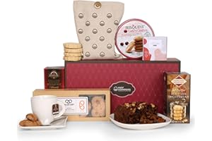 Afternoon Tea Hamper for 2 - Fruit Cake Hamper with Shortbread Biscuits, Fudge, Breakfast Tea, and Cookies - Luxury Food Hampers for Her, Gift Hamper for Mum, Birthday Hampers for Men - by Hay Hampers
