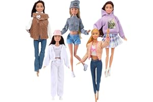 Walenbily Abbigliamento invernale, 18 pezzi di accessori per bambole da 30 cm, set di 3 giacche, 2 maglioni, 3 pantaloni lunghi, 3 paia di scarpe, 2 cappelli, 2 pantaloncini, adatto per bambole da