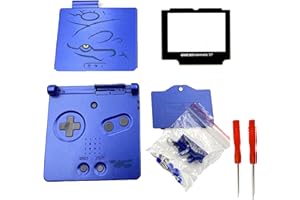 THE TECH DOCTOR Coque complète de rechange pour Gameboy Advance SP - Kit de réparation professionnel avec outils (Pokémon Saphir)