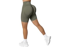 RXRXCOCO Damen Scrunch Butt High Waisted Push Up Kurze Sporthose Nahtlos Booty Gym Sport Shorts Laufhose Radlerhose
