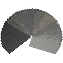 Schuurpapier, assortiment van 36 stuks, droog en nat schuurpapier, 400 /600/800/1000/1200/1500/2000/2500/3000, fijne korrel, 23 x 9 cm, voor muren, houten meubels, steen, metaal polijsten