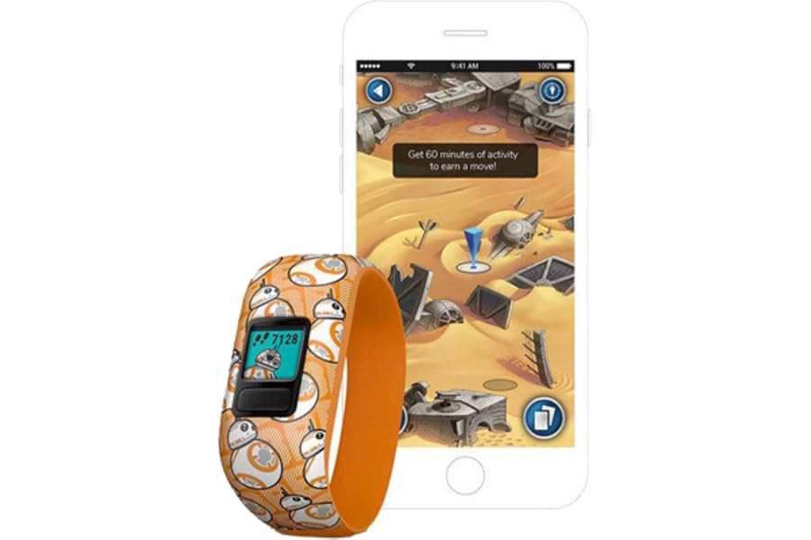 Garmin v&iacute;vofit jr. 2, wasserdichte Action Watch f&uuml;r Kinder &ndash; Star Wars BB-8 mit Abenteuer-App, orange (General&uuml;berholt)