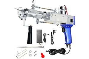 BAVONAR Tufting Gun, Cut Pile and Loop Pile 2 in 1 Tufting Machine, Speed Adjustment and 360°Handle, 7-21 mm Rug Maker Carpet Gun for Home DIY Tools, Rug Making, Beginners