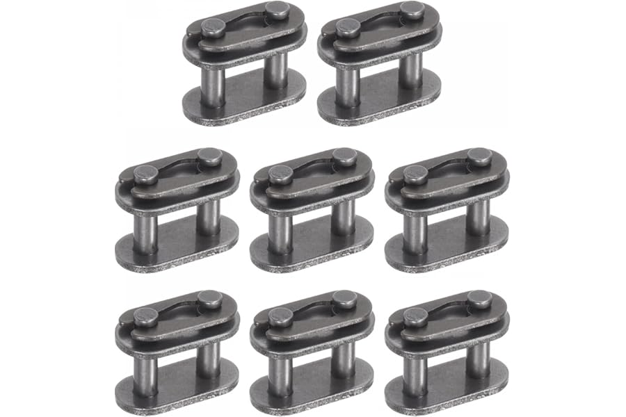 sourcing map 8Pcs Chain Master Connector Link Roller, 3/8" Pitch Carbon Steel, Standard Connecting Split Links for 06B Chain