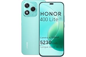 HONOR 400 Lite 5G Smartphone,8GB RAM 256GB Memoria Dual SIM NFC, 5230 mAh,108MP avec Bouton AI Téléphone Android 15, 6.7 Pouce AMOLED Eye-Care Display, IP64&SGS, Mars Green
