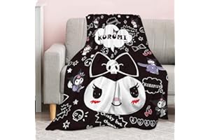 Ksopsdey Kuromi Flanella Coperta Per Cartoni Animati Coperta Coperte Bambini Minky Multifunzionale Bifacciale Morbido e Soffice Pisolino in Flanella a Doppio 100x150cm