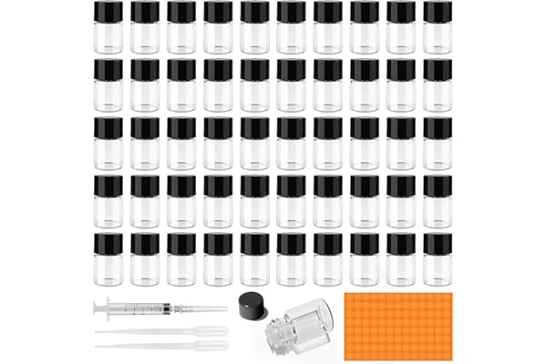 Amentalove 50Pcs 2ml Flacons à Échantillons Fiole en Liquide Flacon Transparent Flacon Verre Mini Bouteilles D'échantillons Flacons D'échantillon pour huile essentielle, parfum, aromathérapie