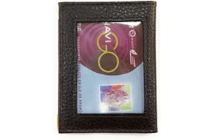 LOLUNA® Porte-carte simple 1 à 2 carte transparent compact en cuir existe en plusieurs couleur pour homme et femme - Brun