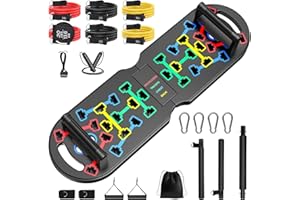 ‎KUYOU Premium Liegestützbrett Set Liegestützgriffe Push Up Board Verbessertes Konzept 2024 Liegestütze Brett Homeworkout 10 in 1 Push Up Bar Home Gym Liegestütze Fitnessgeräte für Zuhause