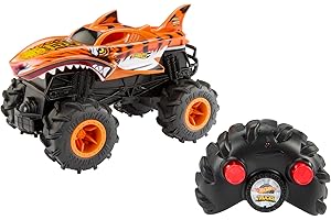 Hot Wheels Monster Trucks HW Tiger Shark RC 1:24 Scale Remote Control Toy Truck, 4WD Functions with Action Off-Road Tyres, Fully Functional Remote Control, HNV03