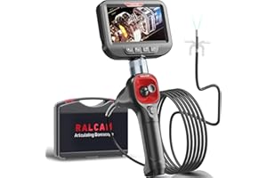 Ralcam Endoskopkamera 6,2mm Endoscope Camera - 360° Endoskop Schwenkbarer 4,3" HD 720P Inspektionskamera mit Licht Rohrkamera, Kameras mit 6 LED, IP67 Wasserdicht 2M Halbsteifes Kabel Lenkendoskop