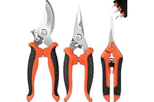 HILLYLOLLY 3 sztuki nożyczek do przycinania róż, nożyce do kwiatów, profesjonalne nożyczki ogrodnicze, nożyczki do przycinania bonsai do róż, kwiatów, roślin, gałęzi, warzyw, owoców, bonsai