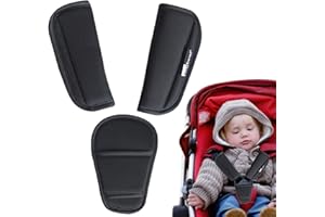 KOMSOUP 3 Pack Baby Shoulder Strap And Crotch Harness Pads Set For All Car Seats Pushchair Stroller High Chair, Comfort Car Seat Belt Pads Covers Cushion For Toddler In-fant And Kids Children