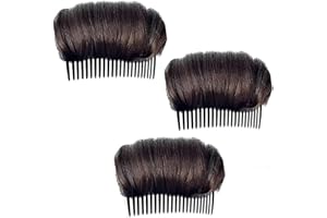 XINDEMEI Unsichtbares flauschiges Haarpolster, 3 Stück Haarverdickung Flauschige Perücke Haarpolster Haarbasis Bump Styling Insert Tool Volumen Fluffy Princess Styling Tools (Dunkelbraun)