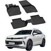 Volkswagen Tiguan 2024 ile Uyumlu 4.5D Ara&ccedil; Paspası | Ara&ccedil; &Ouml;zel Havuzlu Oto Paspası | Tam Uyum Y&uuml;ksek Kenarlı Siyah Paspas