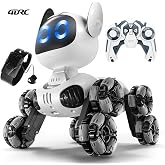 2.4G Uzaktan Kumandalı Robot K&ouml;pek Araba, Bilekten Kontroll&uuml; RC Oyuncak, 8 Teker, Sesli, Işıklı, Akrobatik Hareketli, 8+ Yaş
