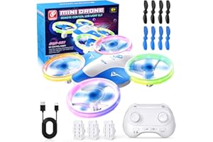 Korffe Mini Drone per Bambini Giocattoli da 6 7 8 9 10+ Anni Ragazzi, RC Aereo Giocattolo Drone per Bambini e Principianti con Luci LED Regali per Interni ed Esterni per Ragazzi e Ragazze