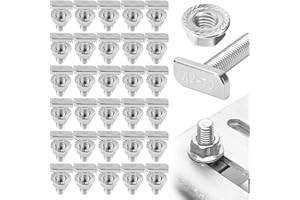 SIYRDXCBT 20 Piezas Tornillos en T de Cabeza de Martillo M8×30 y 20 Tuerca Cabeza Martillo A2-70 Inox Tornillos en T M8 para Rieles de Sistemas Fotovoltaicos Invernaderos y Fotovoltaicos Techos Rígidos