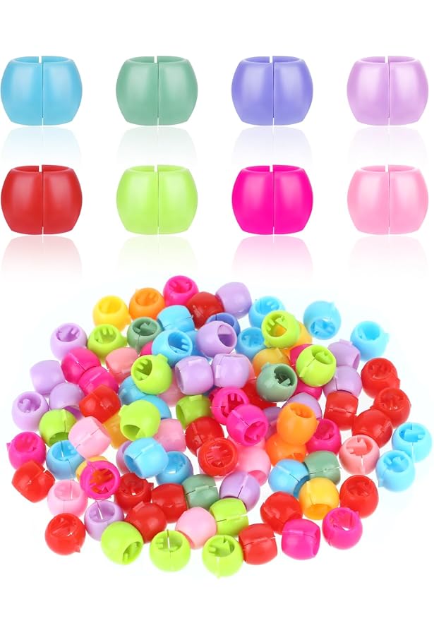 50 Stück Silikon Haarperlen Mit Gummibändern & Nadel – Bunte Haaraccessoires Für Zöpfe & Flechten