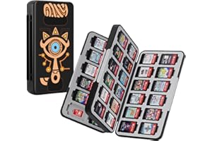 JINGDU Étui de Rangement pour Cartes de Jeu Compatible avec Nintendo Switch OLED/NS/Lite, Cartouche en Silicone Nintendo Switch avec 24 Emplacements Oîtier De Rangement pour Carte De Jeu, Zelda