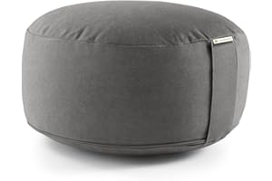 ‎LOTUSCRAFTS Lotuscrafts® Meditationskissen mit 15 cm Sitzhöhe, Yoga Kissen mit Dinkelfüllung, Yogakissen Rund, Bodenkissen Rund, Yogakissen Meditationskissen, Yogakissen Bezug waschbar, GOTS Zertifiziert
