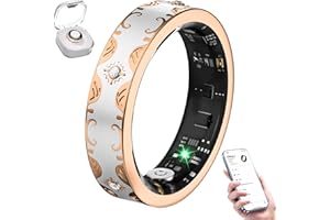 XSWCCJJ 10 Gen Diamond Smart Ring and Wireless Charging Case【Industry Ranking No.1 – 0 Measurement Error】2025 Smart Ring Women for Sleep Monitoring, Wearable SpO2, Compatible with Android and iOS【White 9#】