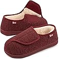 LongBay Women's Slippers, Wide Fit, Comfy and Cozy, Memory Foam Made, Indoor House Shoes for Diabetic Arthritis and Edema