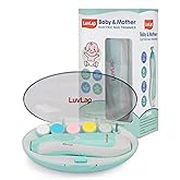 LuvLap Electric Nail Trimmer for Baby & Mother with Light, Electric Baby Nail Cutter with Multiple Filer Heads Adjustment, Sa