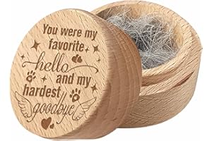 CREATCABIN Wooden Pet Hair Keepsake Box Pet Fur Memorial Boxes Dog Cat Hair Ashes Container Custom Pets Small Mini Memorial Urn Loss Sympathy Gift for Storing Dogs Cats Hair Teeth Nails Ashes 2x1.6in
