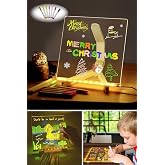 Buffer LED Işıklı Kendiliğinden Renkli Fosforlu Kalemli Kare Yazı Panosu 20x20 cm