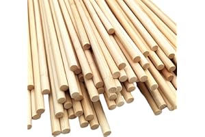 ANKTILY 100 varillas redondas de bambú natural, extralargas de 0,8 cm, para manualidades, proyectos de arte y manualidades (40 cm de largo)