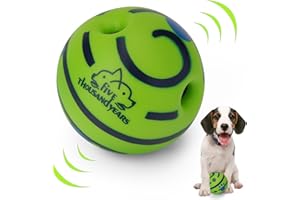 GREXENTA Interactive Giggle Ball Squeaky Toy for Dogs - Keep Your Dog Happy All Day, Chewing Ball for Training & Herding, Indoor & Outdoor Safe - Green, 3.46 Inch